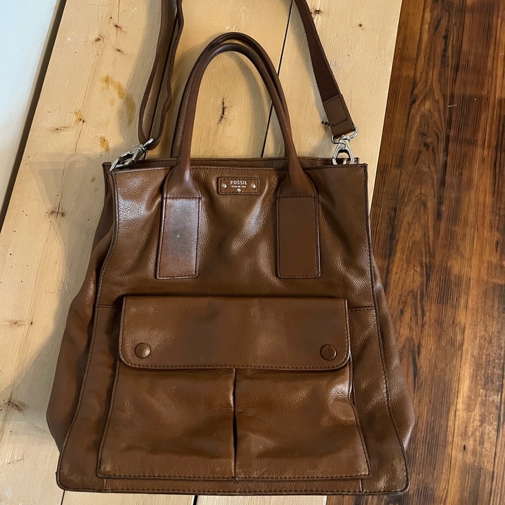 Brown leather Fossil purse